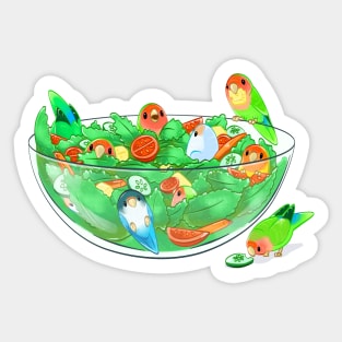 Birb Salad - Peach Faces (Black) Sticker